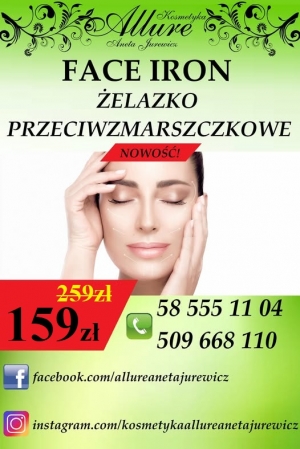 Face iron żelazko przeciwzmarszczkowe zabieg na twarz 
